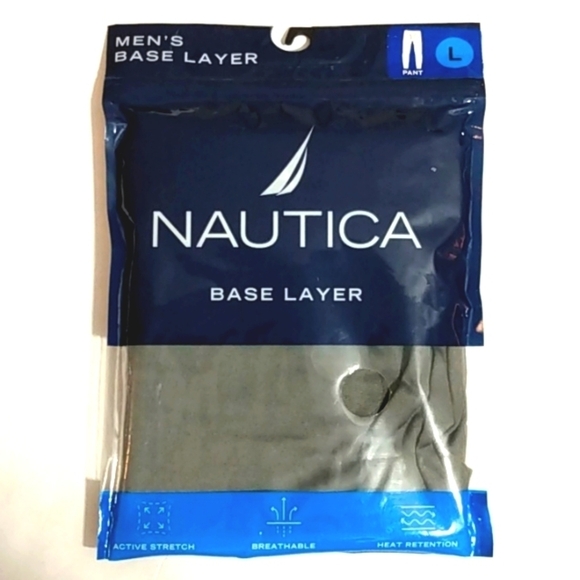 NAUTICA MEN'S GRAY BASE LAYER ACTIVEWEAR LONG PANTS SIZE LARGE NWT - Picture 1 of 6